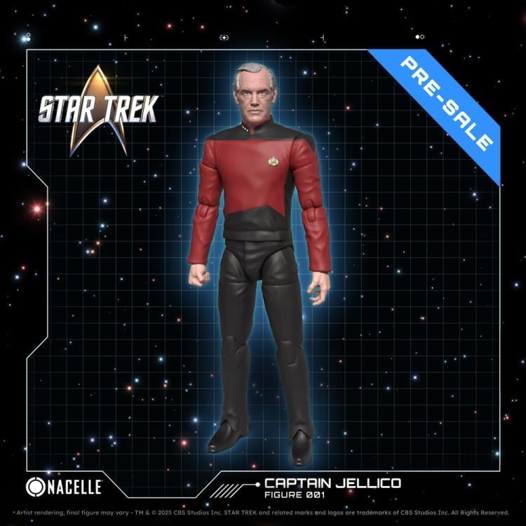 Captain Jellico TNG Fig.001 1/10 Scale Figure — Front View in Command Red Uniform