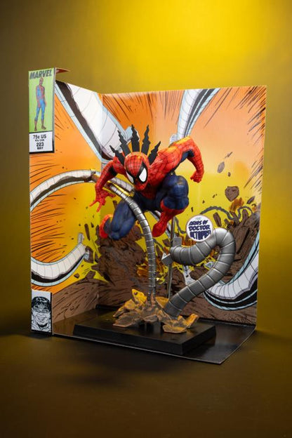 Spider-Man Marvel Tales #223 McFarlane 1/6 Scale Figure — Front View with Full Diorama Backdrop