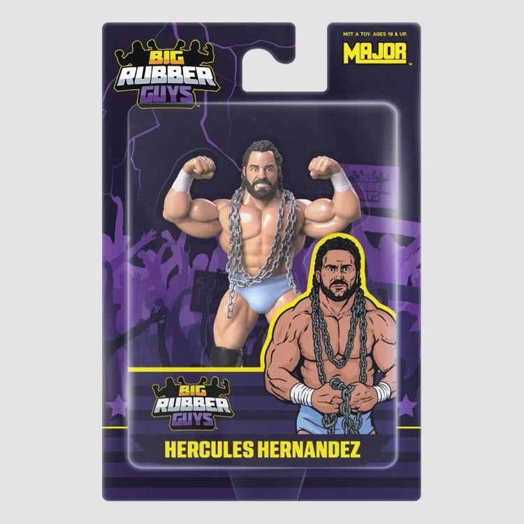 Hercules Hernandez Big Rubber Guys 8-Inch Figure — Card Front with Retro Blister Packaging