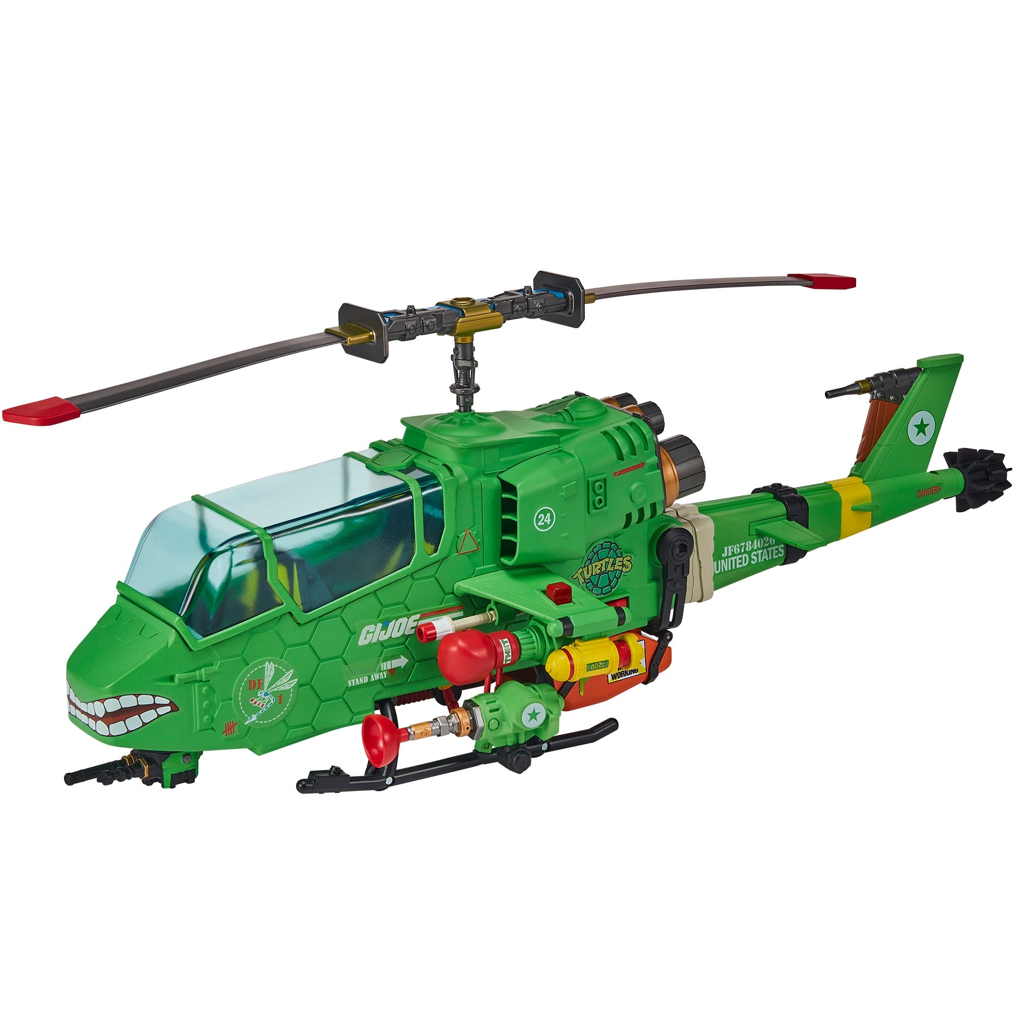 Turtle-Fly Copter TMNT x G.I. Joe 20.5-Inch Vehicle — Side View on White Background