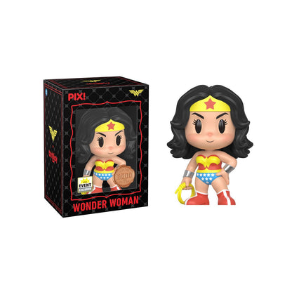 Wonder Woman DC Pix! Vinyl Figure 2026 Convention Exclusive — Black box packaging front with figure out of box, front view
