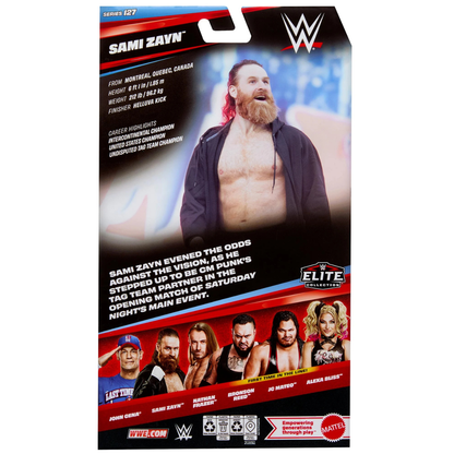 Sami Zayn WWE Elite Series 127 6-Inch Figure — Box Back View
