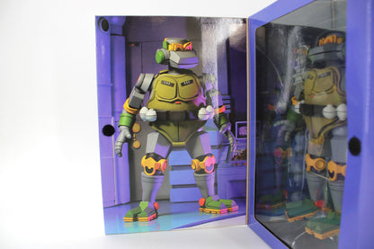 Metalhead TMNT Cartoon NECA 7-Inch Deluxe Figure — Interior Backdrop Detail with Turtle Lair Art