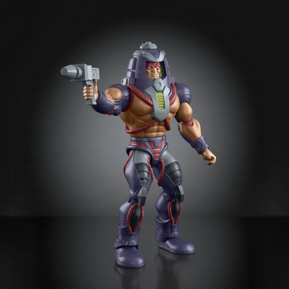 Man-E-Faces MOTU Origins 200X Deluxe 5.5-Inch Figure — Front View with Human Face and Blaster