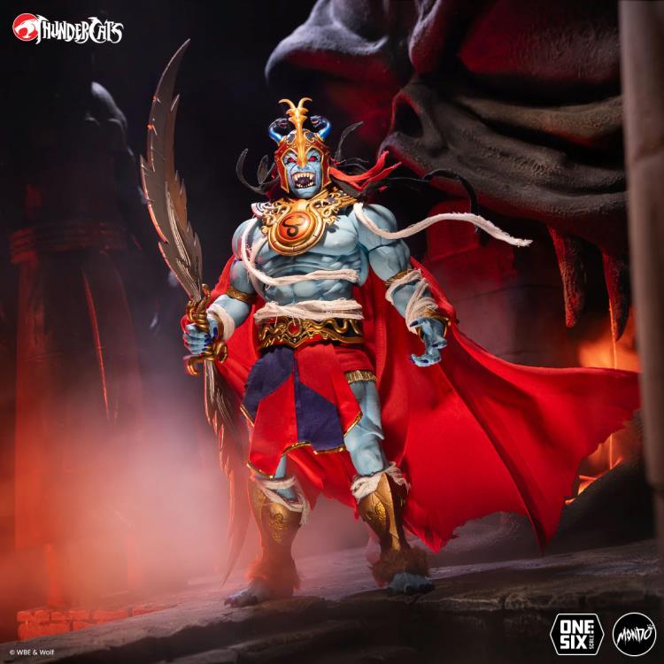Mumm-Ra ThunderCats Mondo 1/6 Scale Figure — Full Body Front View with Sword in Dark Diorama Setting