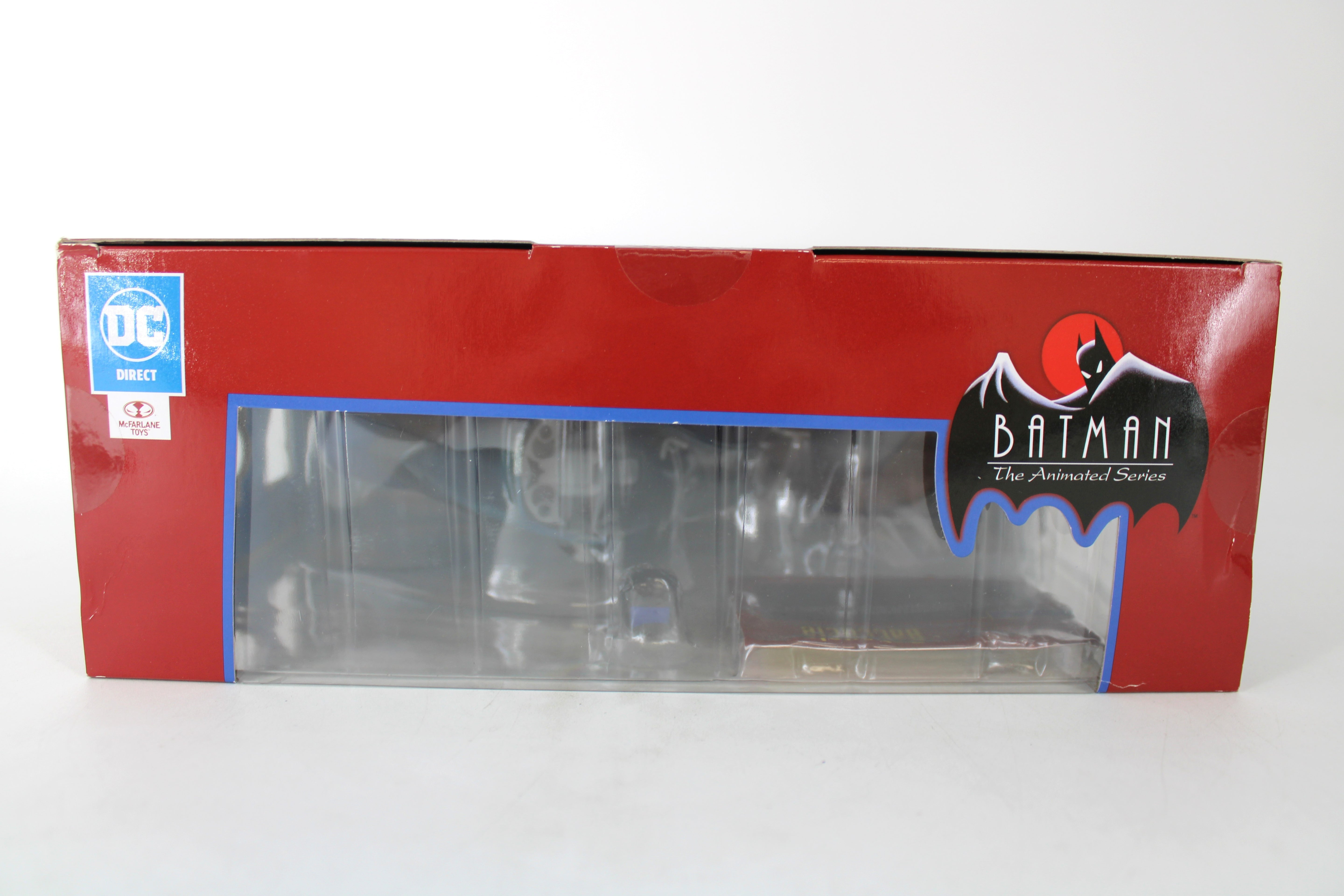 Batcycle Batman Animated Series McFarlane Vehicle — Box Side View with DC Direct and McFarlane Toys Co-Branding