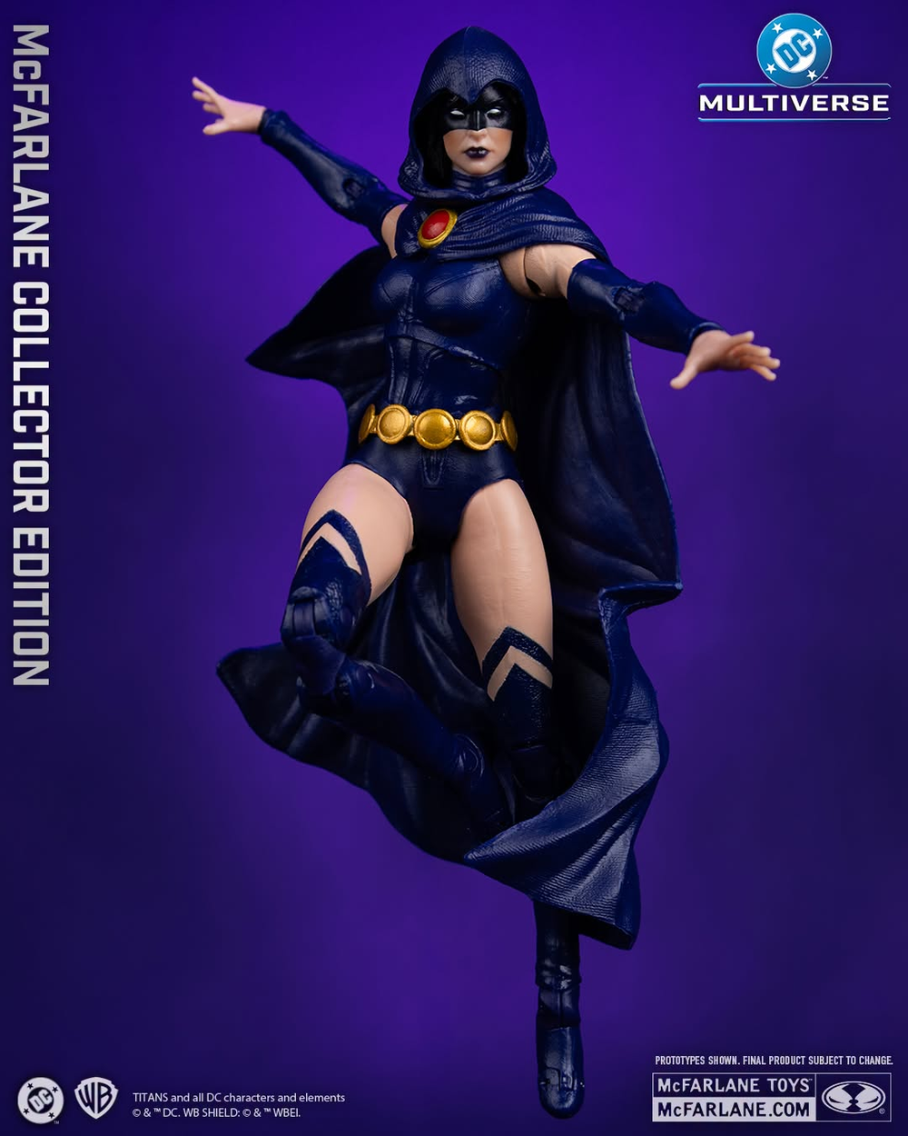Raven DC Multiverse Collector Edition 7-Inch Figure — Dynamic Floating Pose Front View