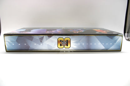 WWE Elite 60th Anniversary 4-Pack Box Side View — WWE 60th Anniversary Gold Logo Detail