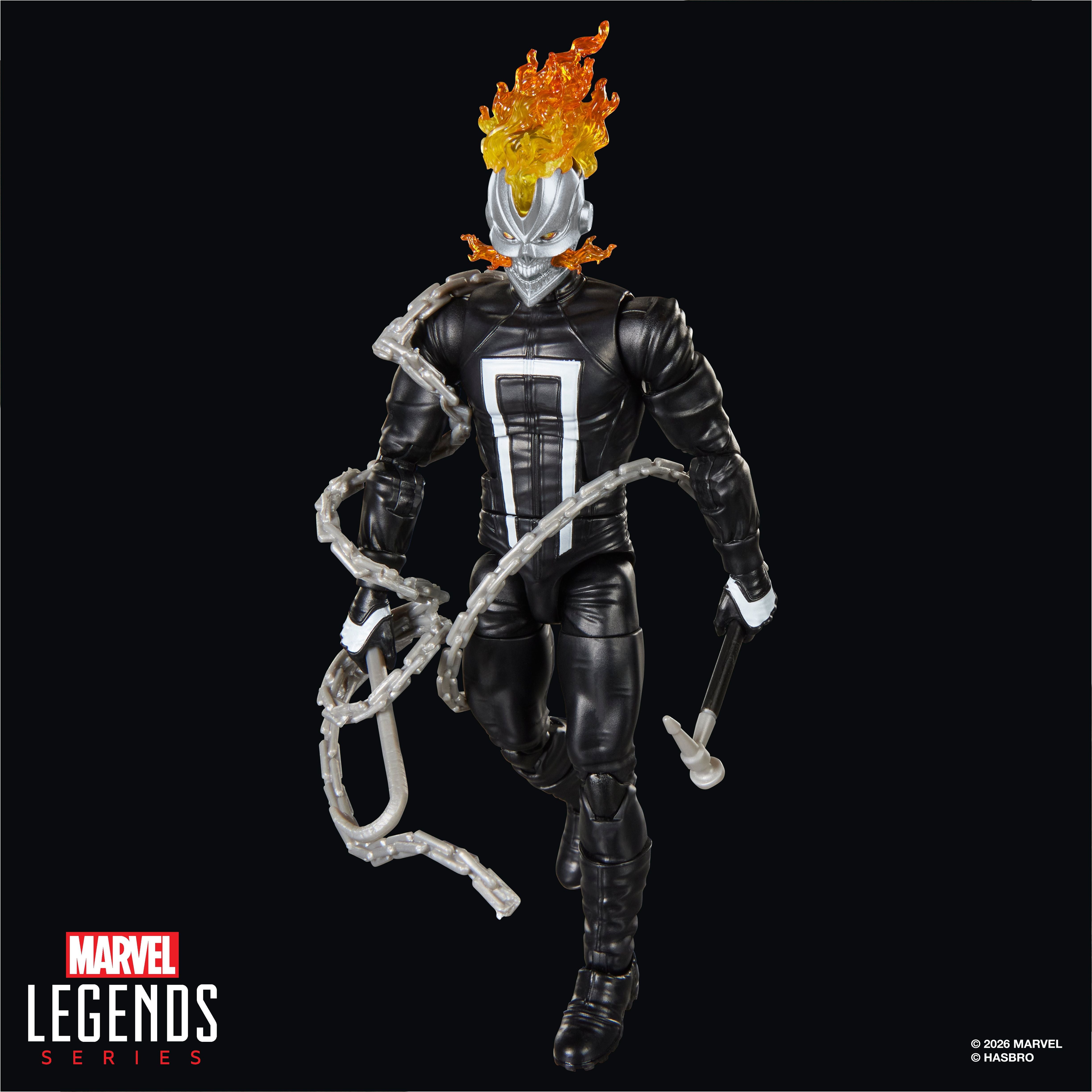 Ghost Rider Robbie Reyes Marvel Legends 6-Inch Figure — Front View with Chain