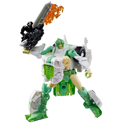Greenlight War for Cybertron Siege Deluxe 5.5-Inch Figure — Robot Mode Front View with Dazzlestrike Weapon and Fire Blast