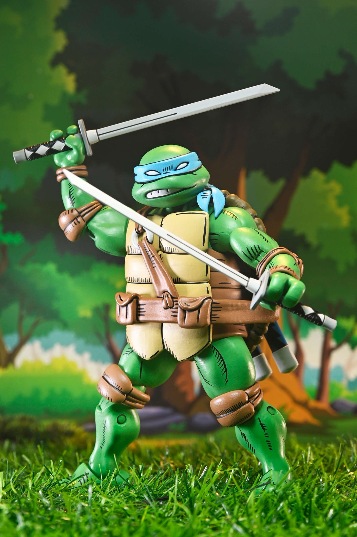 Leonardo TMNT x Usagi Yojimbo NECA 7-Inch Figure — Dual Katana Combat Pose