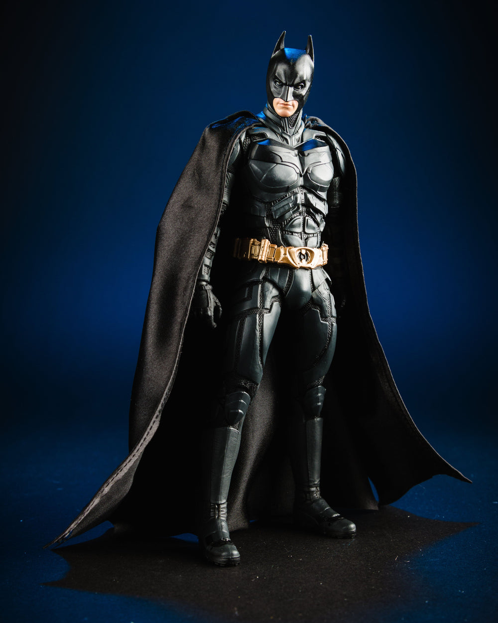 Batman Dark Knight DC Multiverse 7-Inch Figure — Front View with Fabric Cape Draped