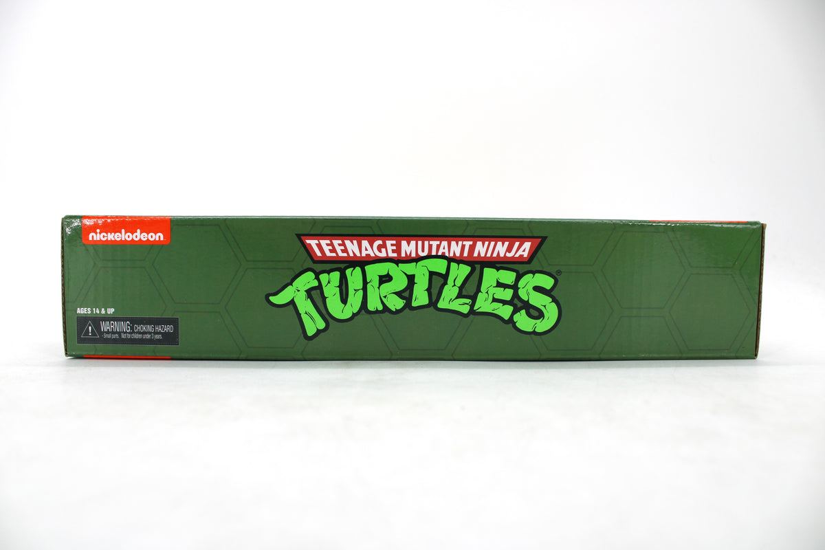 Rat King vs Vernon NECA TMNT Cartoon Series 7-Inch 2-Pack — Box Top Side with TMNT Logo and Age Warning