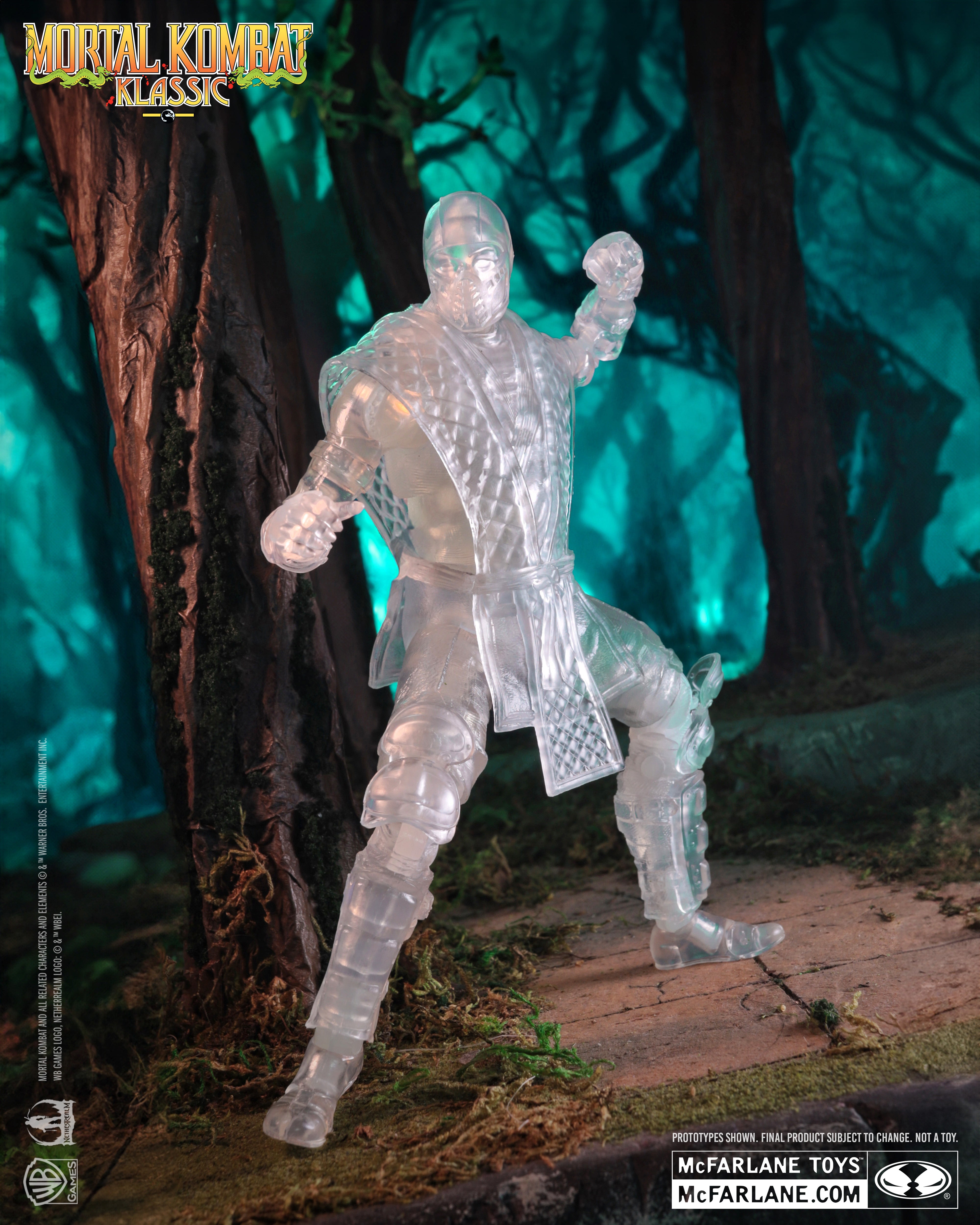 Reptile Invisible Mortal Kombat Klassic 7-Inch Figure — Dynamic Kick Pose Side View