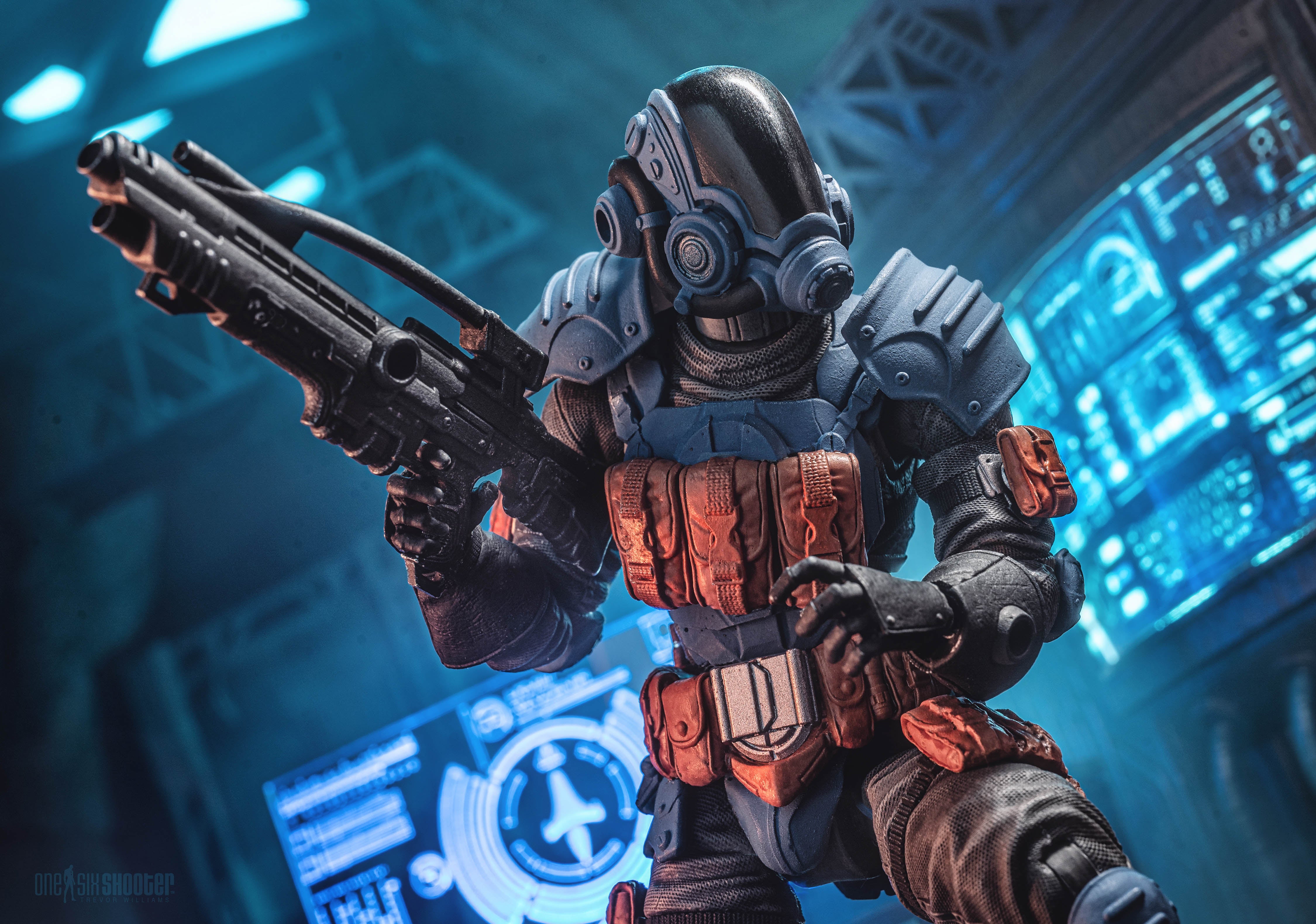 Protectorate Guardian Cosmic Legions 6-Inch Figure — Dynamic Articulation Pose with Rifle Raised