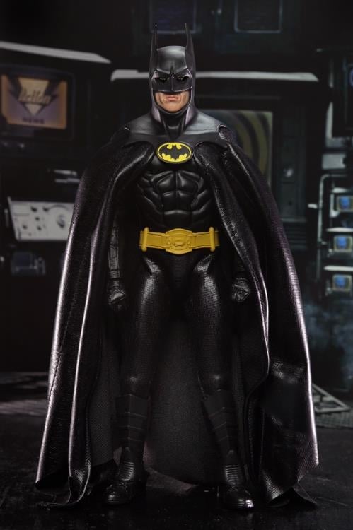 Batman 1989 NECA 8-Inch Clothed Figure — Front View Standing in Batcave Setting