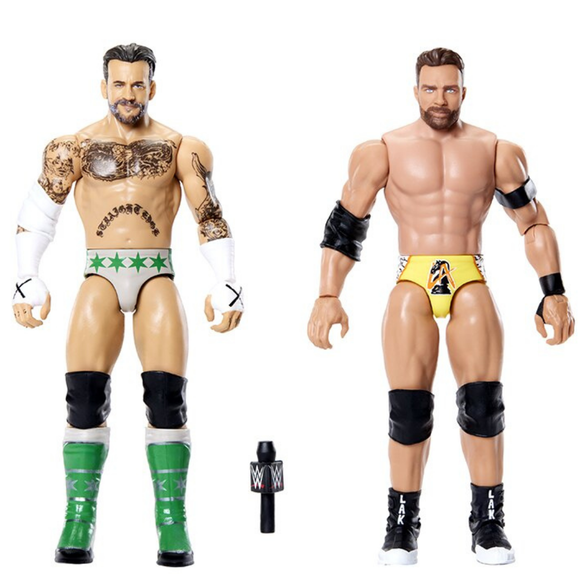 CM Punk vs LA Knight WWE Main Event Showdown 6-Inch Figures — Out of Box with WWE Microphone Accessory