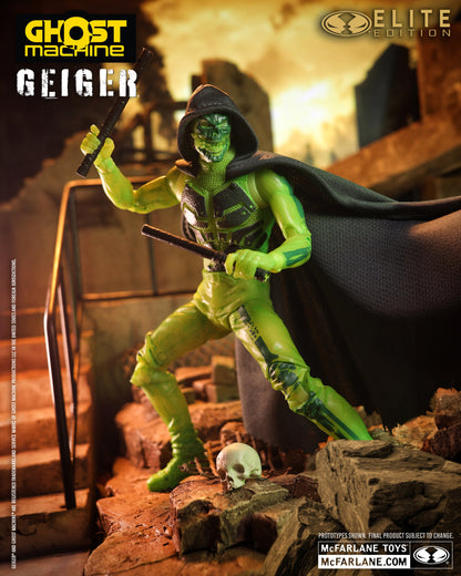 Geiger Ghost Machine Elite Edition 7-Inch Figure — Dynamic Baton Attack Pose on Rubble Base