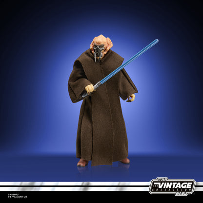 Plo Koon Vintage Collection 3.75-Inch Figure — Front View Holding Lightsaber in Combat Pose