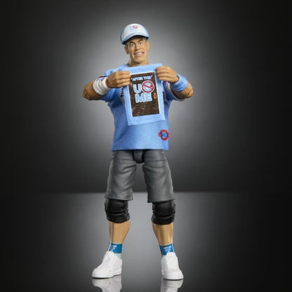 John Cena WWE Ultimate Edition 6-Inch Figure — Full Body Front View in Blue Shirt and Cap