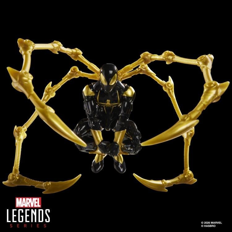 Iron Spider Aaron Davis Marvel Legends 6-Inch Figure — Front View Crouching with Spider Arms Fanned Out
