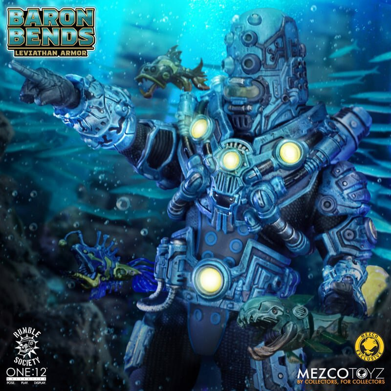 Baron Bends Leviathan Armor One:12 Collective Figure — Figure Detail with Aquaticons and Alternate Helmet Portrait