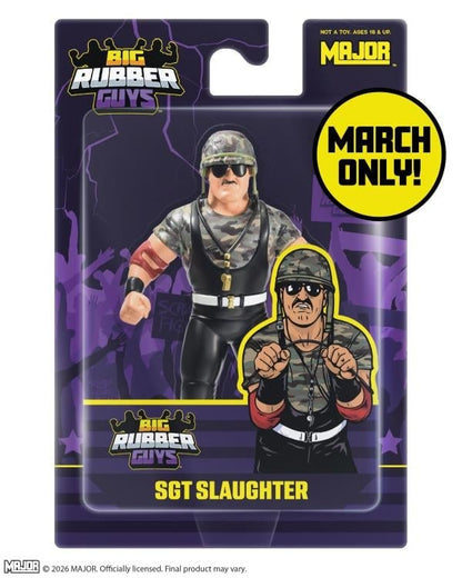 Heel Sgt. Slaughter Big Rubber Guys 8-Inch Figure — Sealed Blister Card Package Front