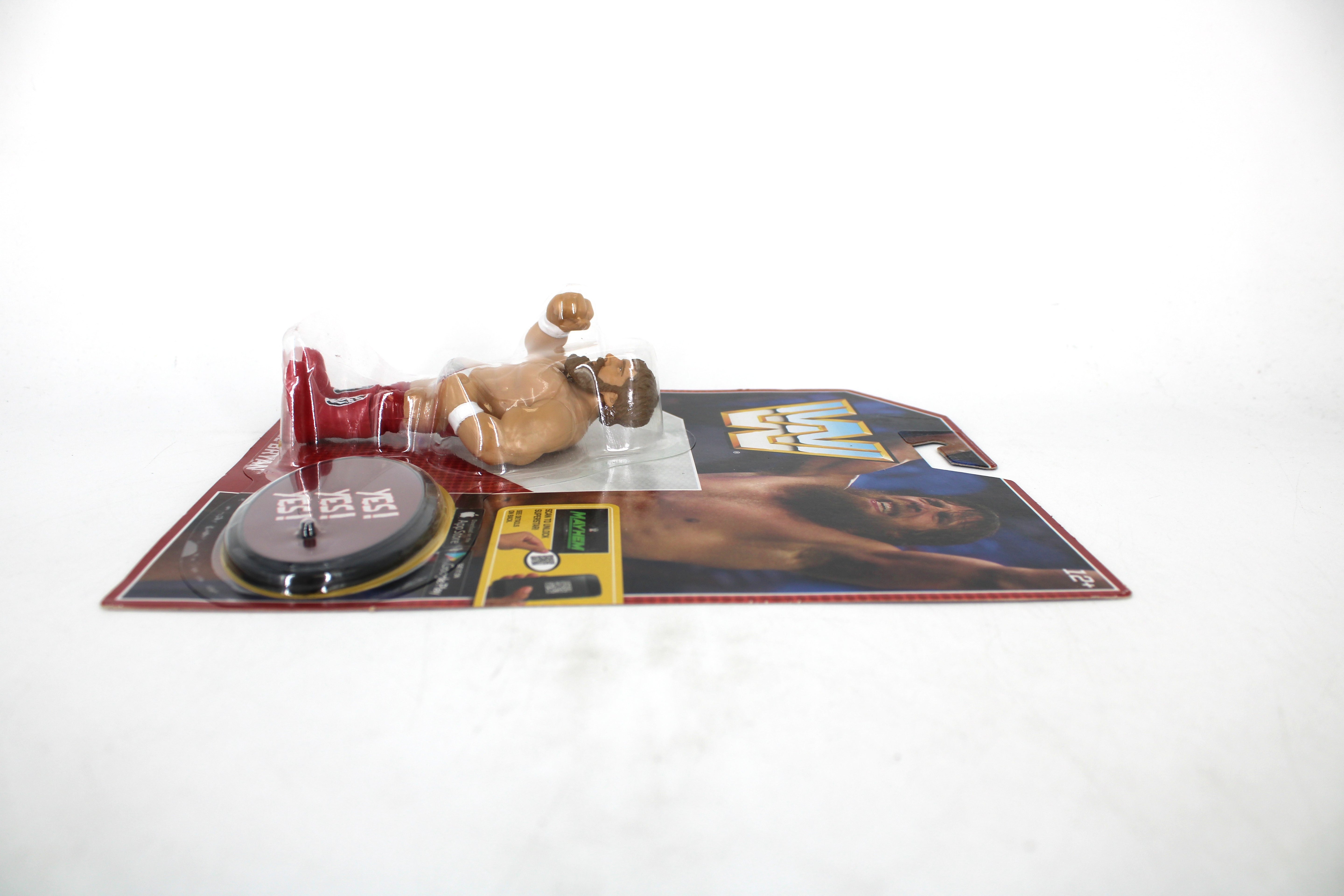 Daniel Bryan WWE Retro Series 2018 Mattel Figure — Opposite Side View Showing YES Sound Disc and Card Detail