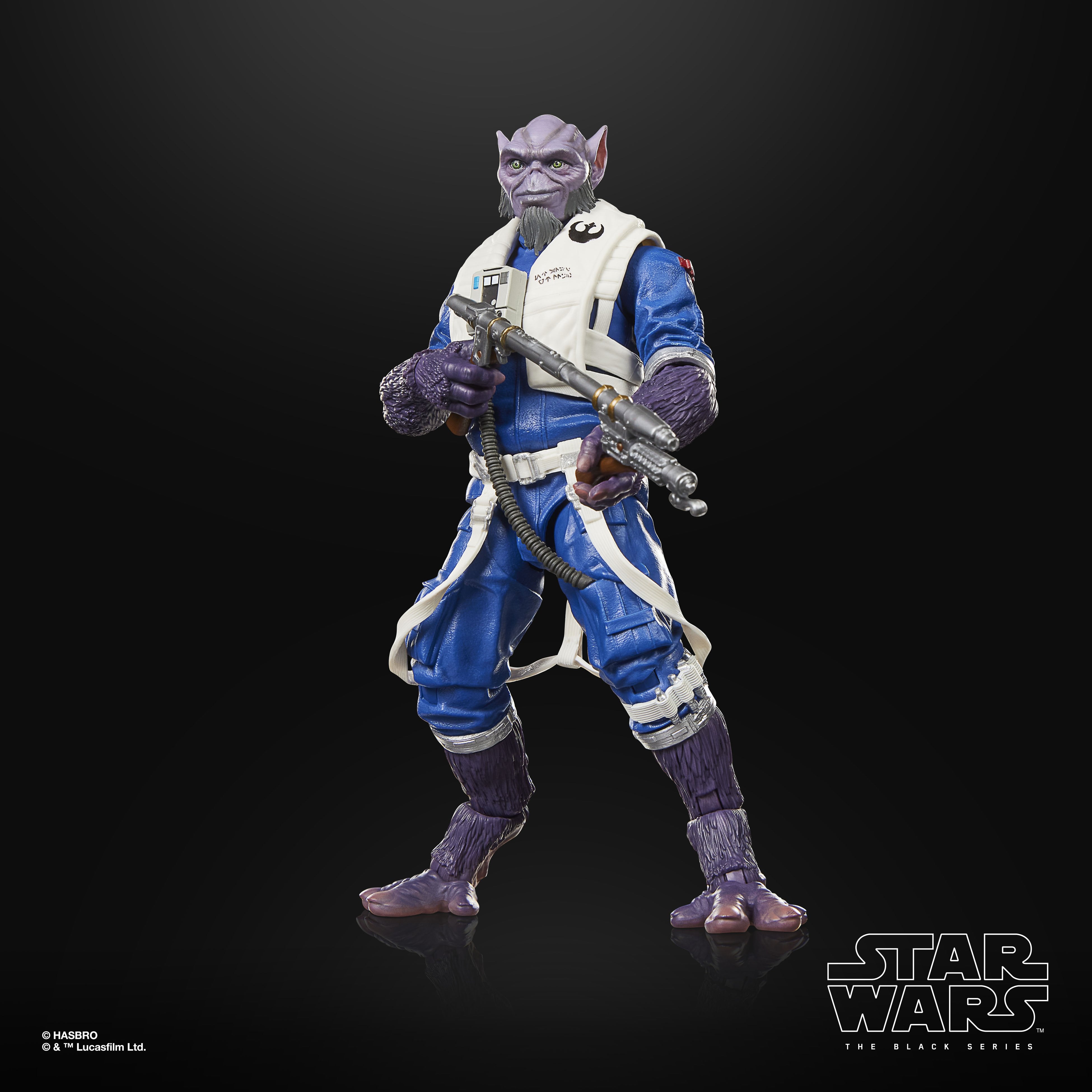 Zeb Orrelios Black Series 6-Inch Deluxe Figure — Three-Quarter View Holding Collapsed Bo Rifle