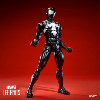 Symbiote Spider-Man Marvel Legends Maximum 6-Inch Figure — Front View in Standard Black Costume