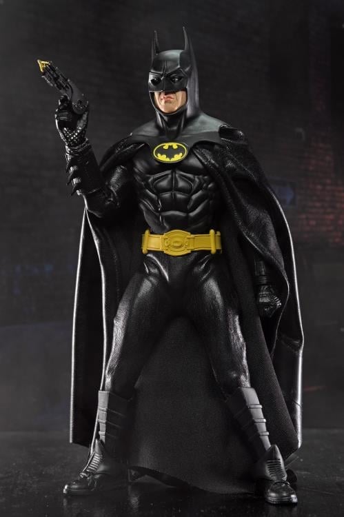 Batman 1989 NECA 8-Inch Clothed Figure — Articulation Pose with Grapnel Launcher Raised