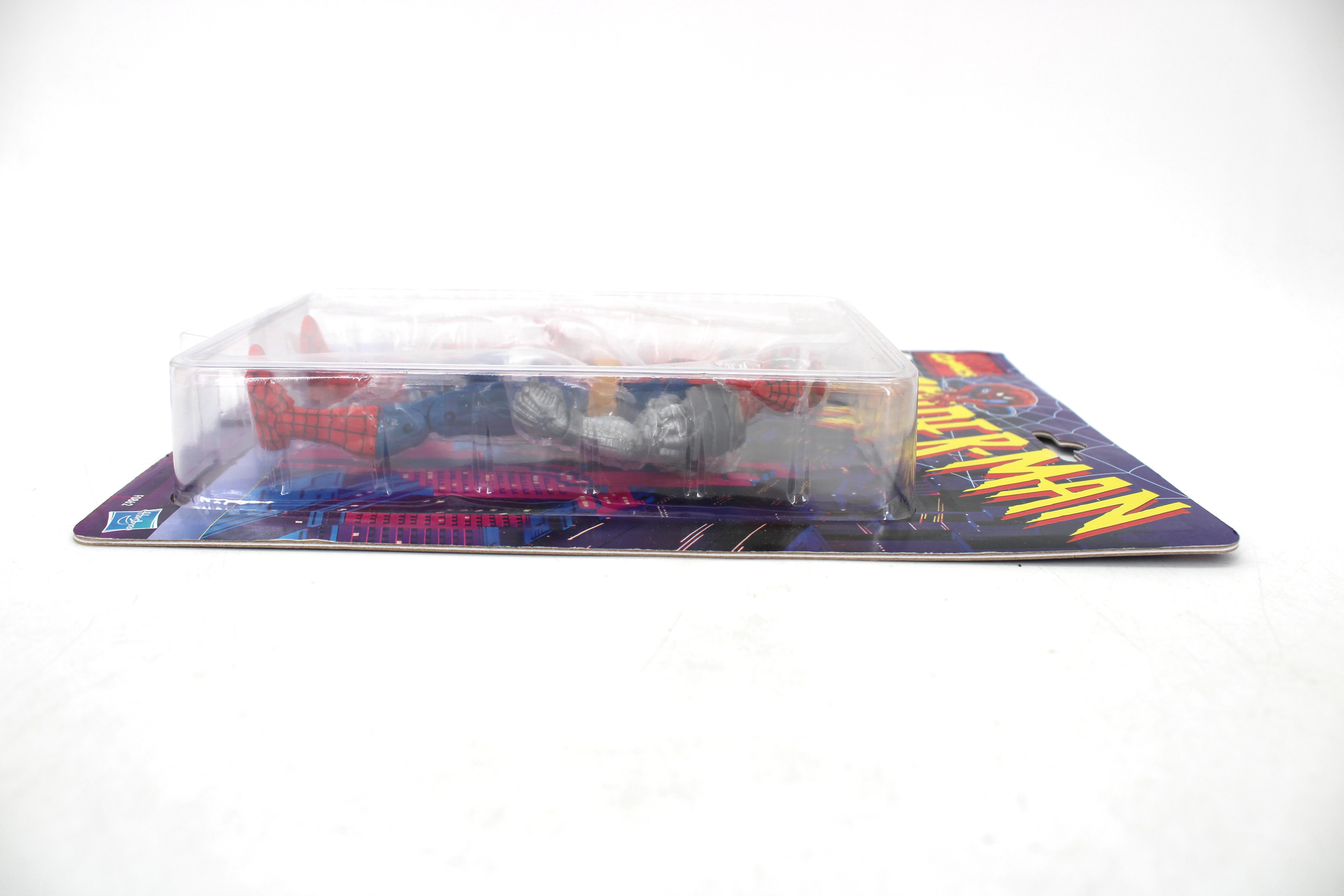 Cyborg Spider-Man Marvel Legends Retro Carded Figure — Side View Right Showing Cybernetic Arm Detail