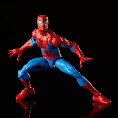 Spider-Man Marvel Legends Retro Collection 6-Inch Cel Shaded Figure — Articulation Pose Wide Crawl Stance