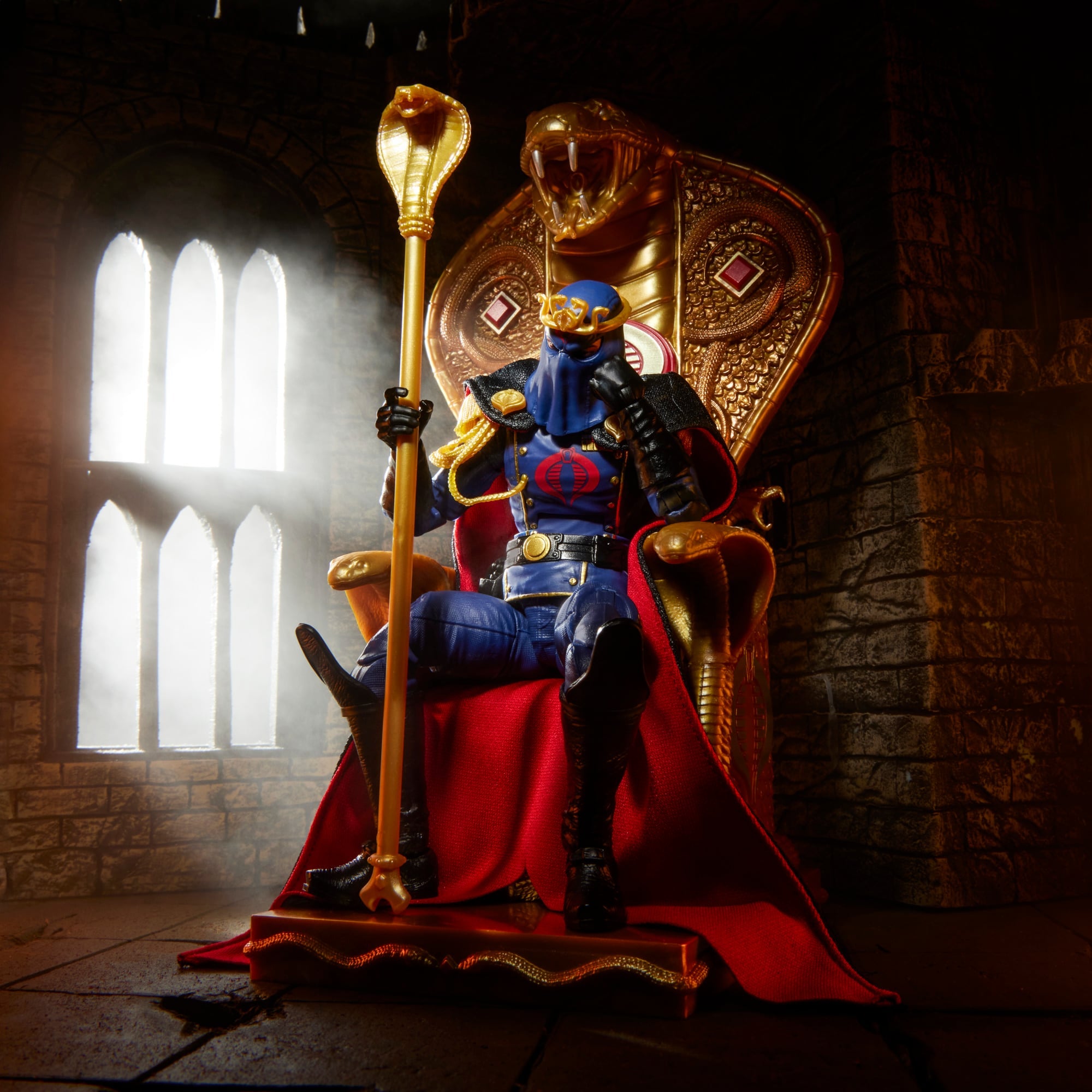 Cobra Commander Classified Series 6-Inch Figure — Articulation Pose Standing with Cobra Staff at Throne