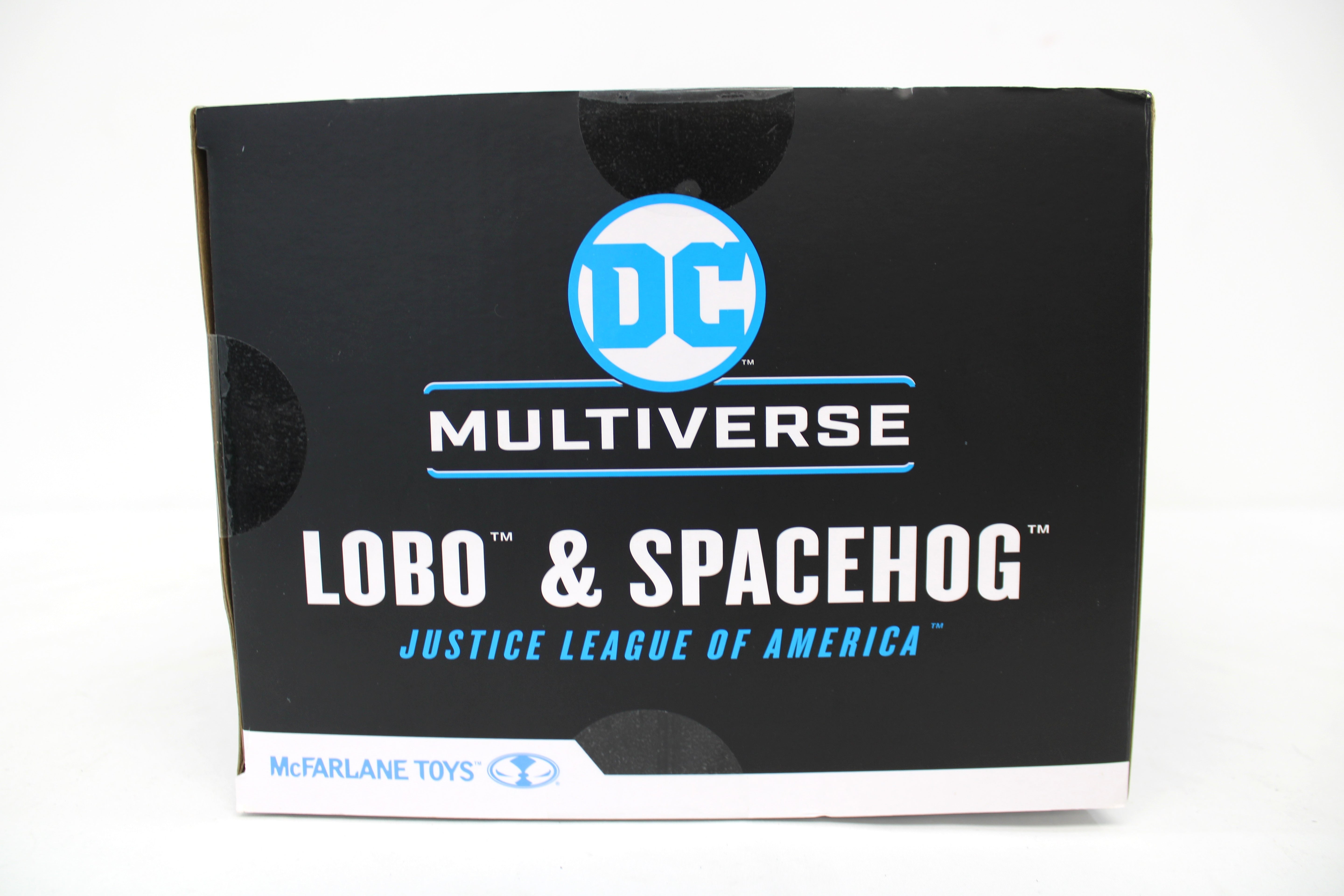 Lobo & Spacehog DC Multiverse Gold Label Set — Box End Panel Close-Up Left Side