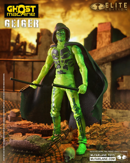 Geiger Ghost Machine Elite Edition 7-Inch Figure — Full Body Pose with Dual Batons and Skull Accessory