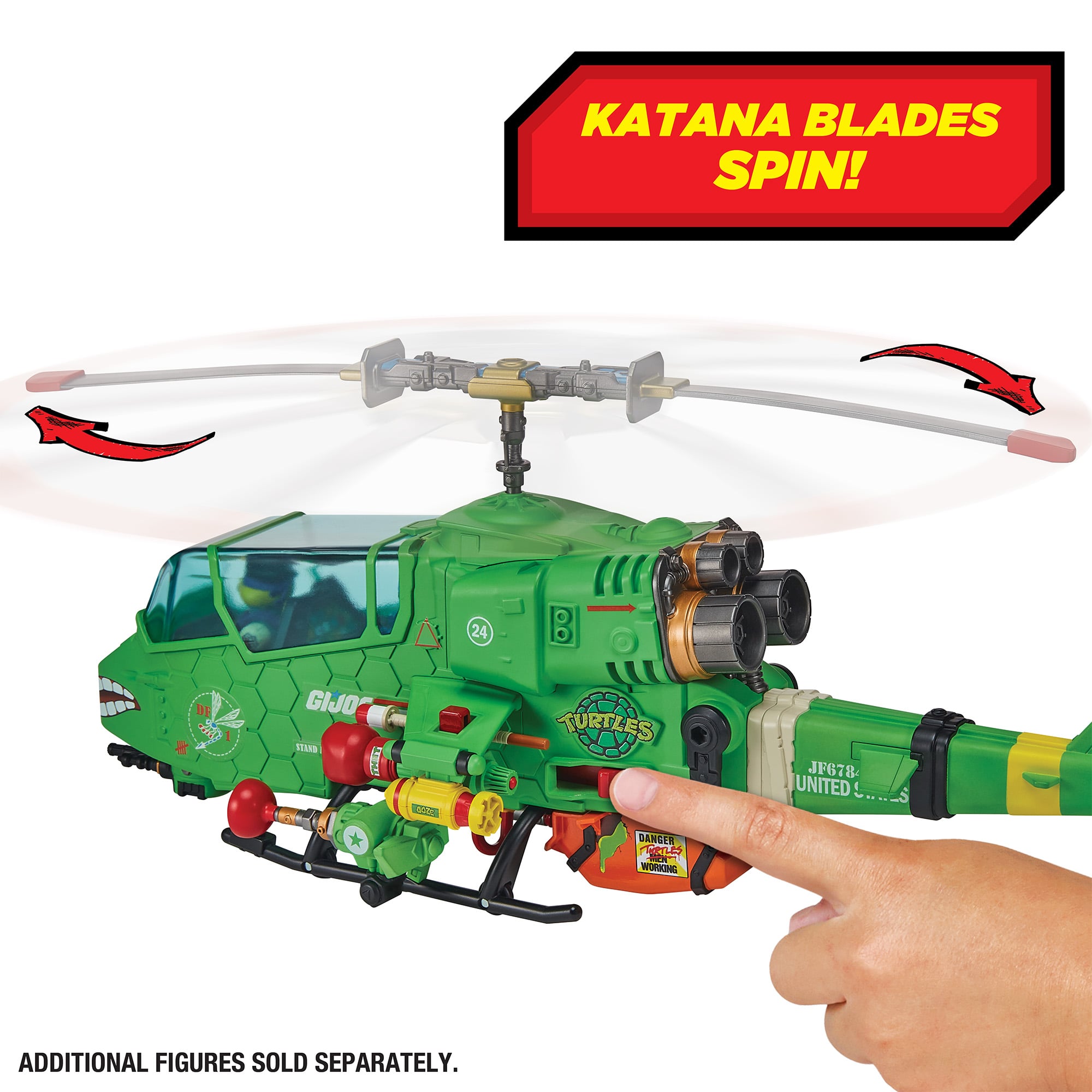 Turtle-Fly Copter TMNT x G.I. Joe — Spinning Katana Blades Feature Detail