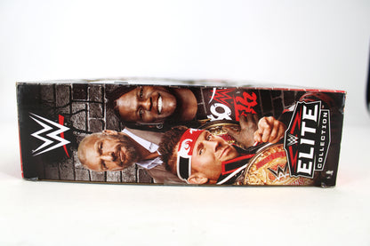 Awesome Truth R-Truth, The Miz & Triple H WWE Elite Collection 3-Pack — Box Art Close-Up with Character Photo Side Panel