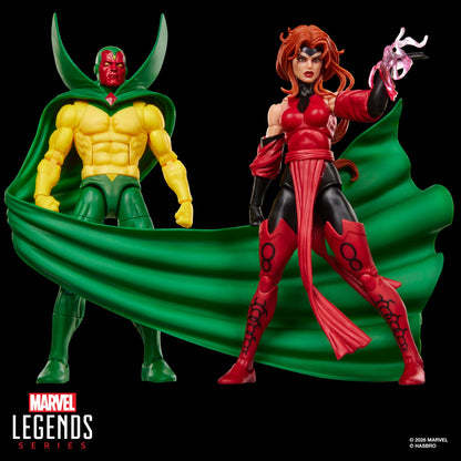 Vision & Scarlet Witch Marvel Legends 6-Inch Two-Pack — Standing Front View with Shared Cape