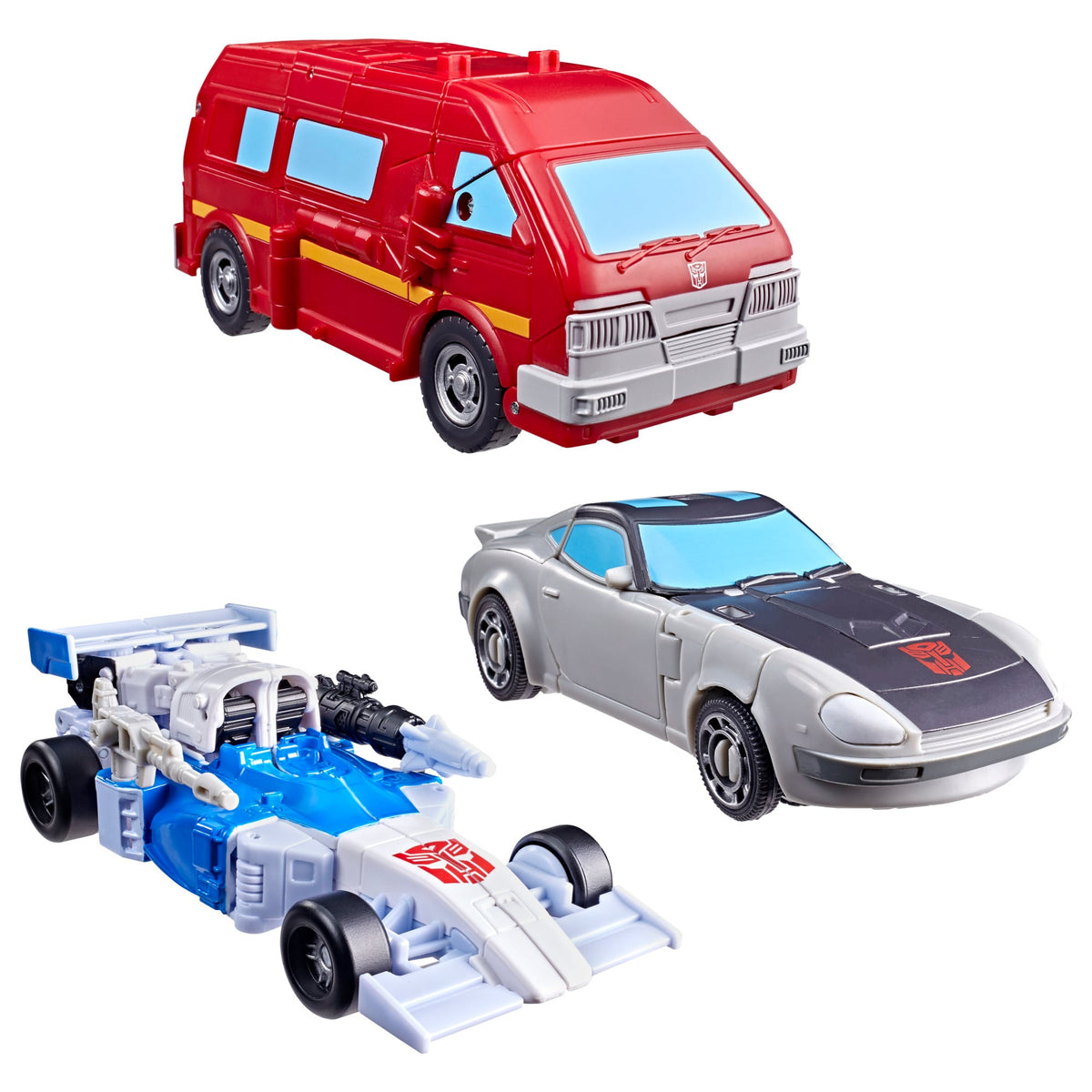 Ironhide Red Van Mirage Race Car Bluestreak Sports Car — Vehicle Mode Display