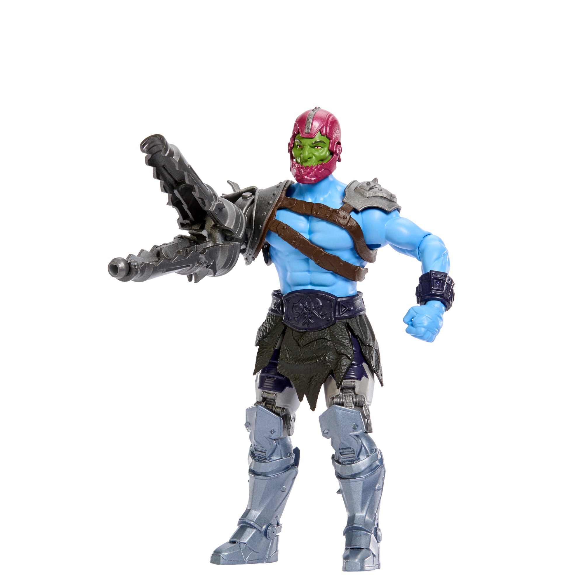 Trap Jaw Masters of the Universe 2026 Film 5.5-Inch Figure — Side View with Cannon Raised