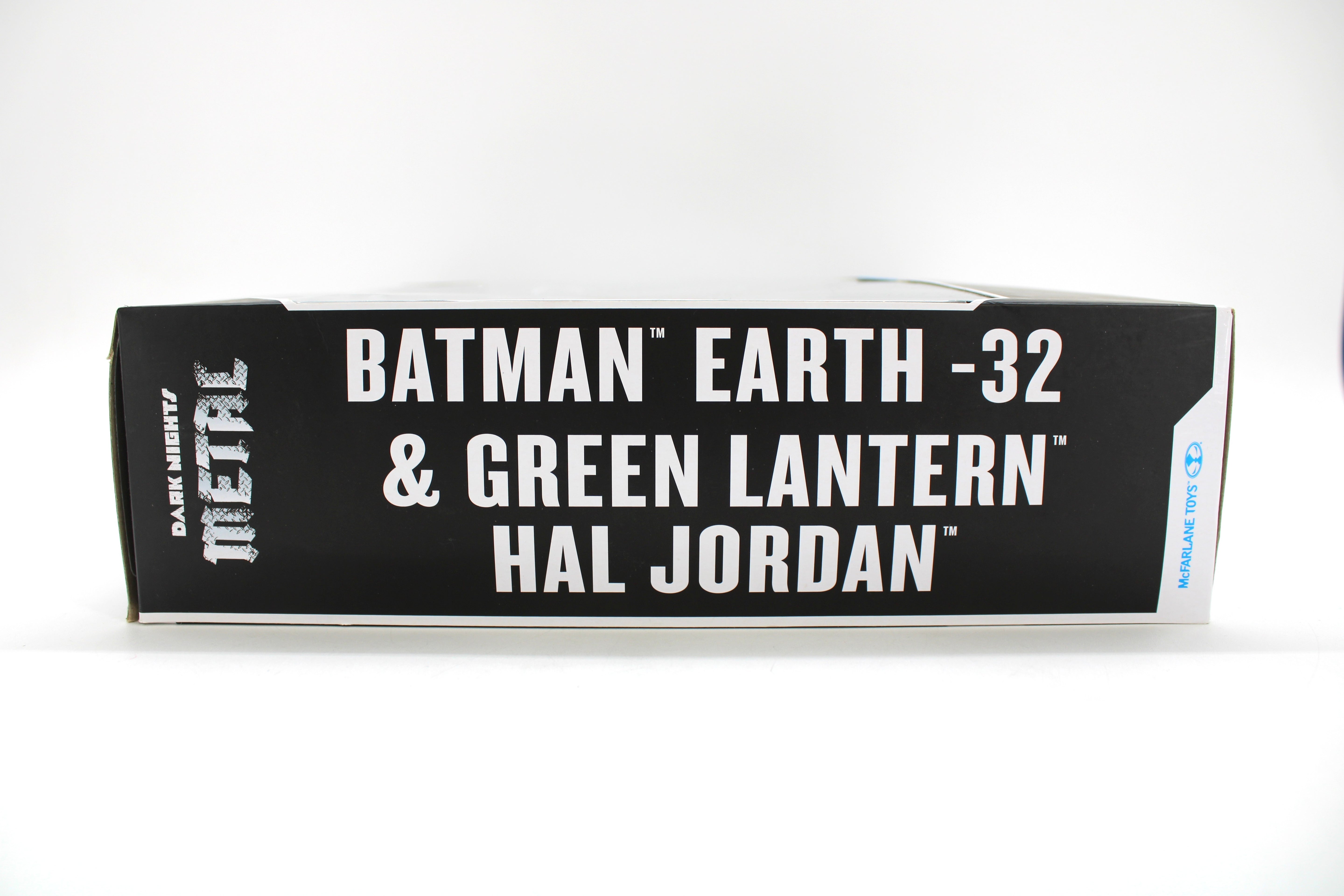 Batman Earth -32 & Green Lantern Hal Jordan DC Multiverse 2-Pack — Side Panel with Character Names and Dark Nights Metal Logo
