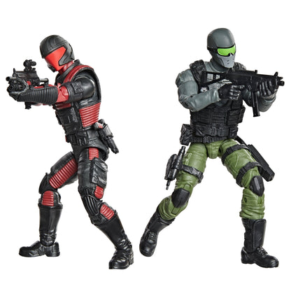Snake Eyes & Stealth Viper GI Joe Classified 6-Inch Figures — Side View Articulation Pose with Weapons