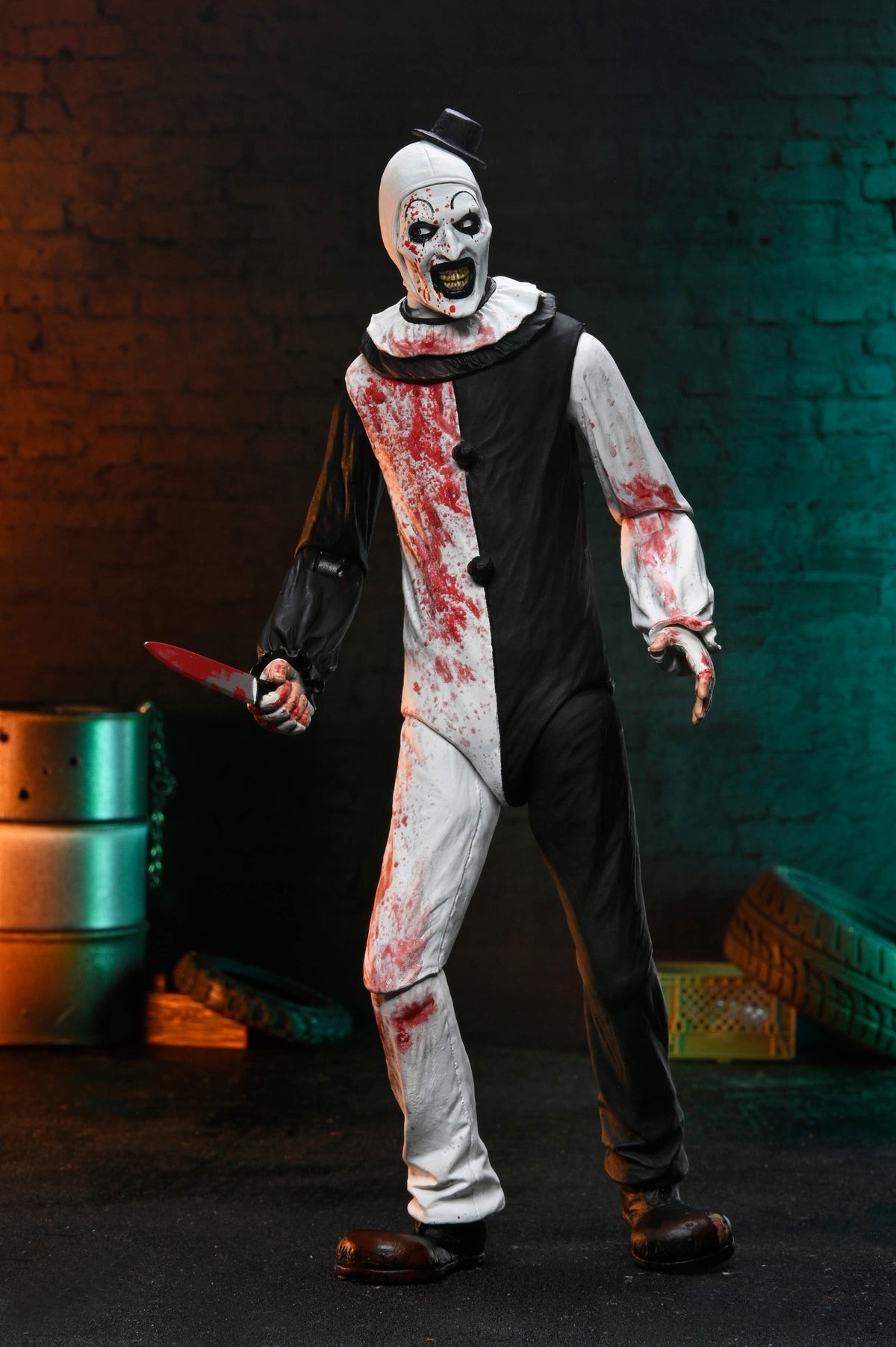 Art the Clown Terrifier 2 Ultimate 7-Inch Figure — Front View Holding Bloody Knife