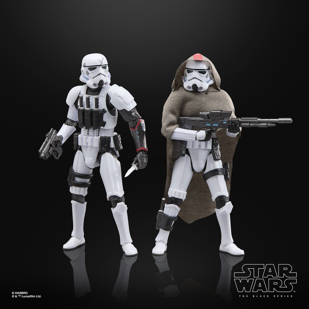 Cav and Misty SCAR Squadron Black Series 6-Inch Figure Set — Side View Showing Cloak and Arm Deco
