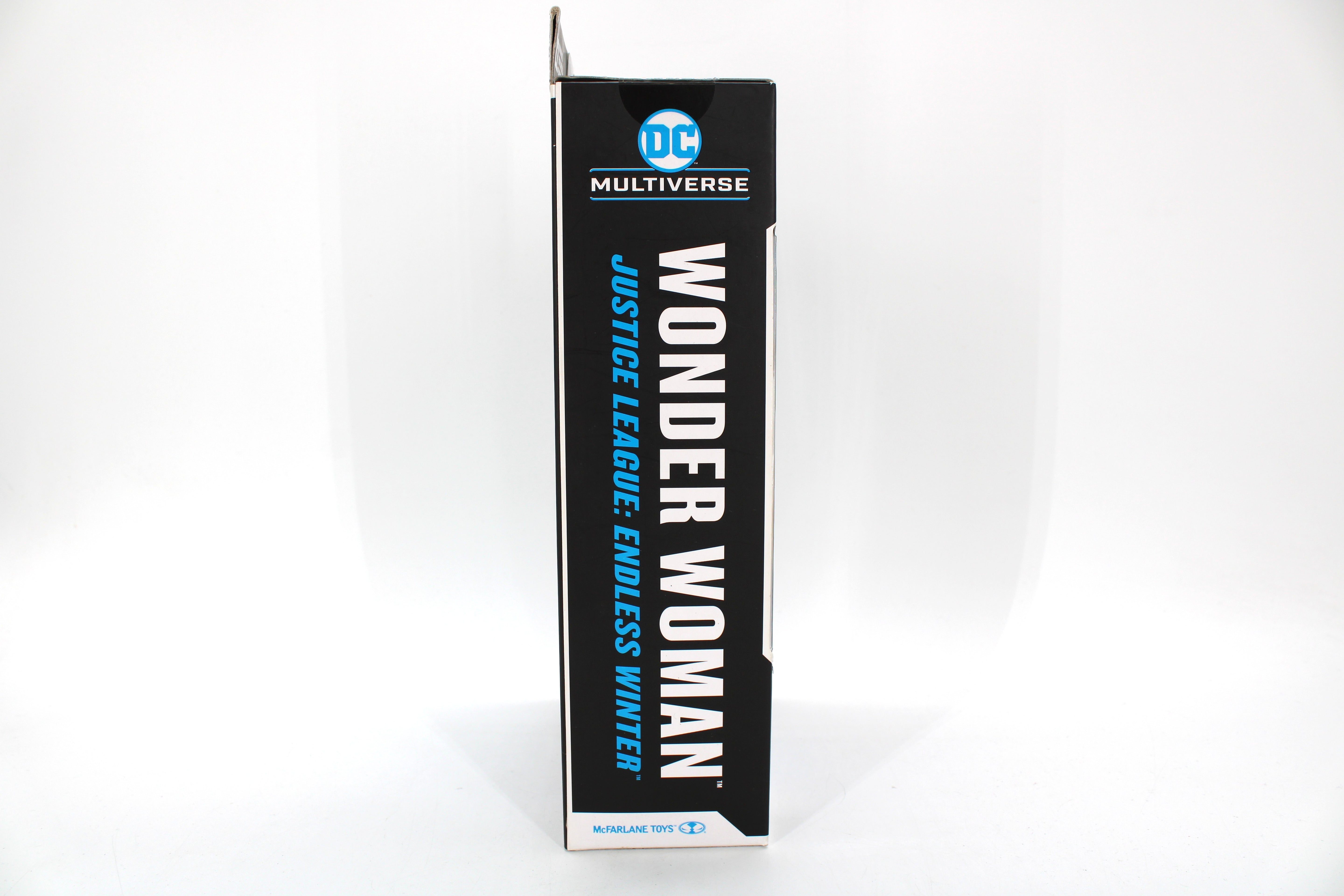 Wonder Woman DC Multiverse Gold Label Endless Winter Figure — Spine View with Justice League Endless Winter Branding