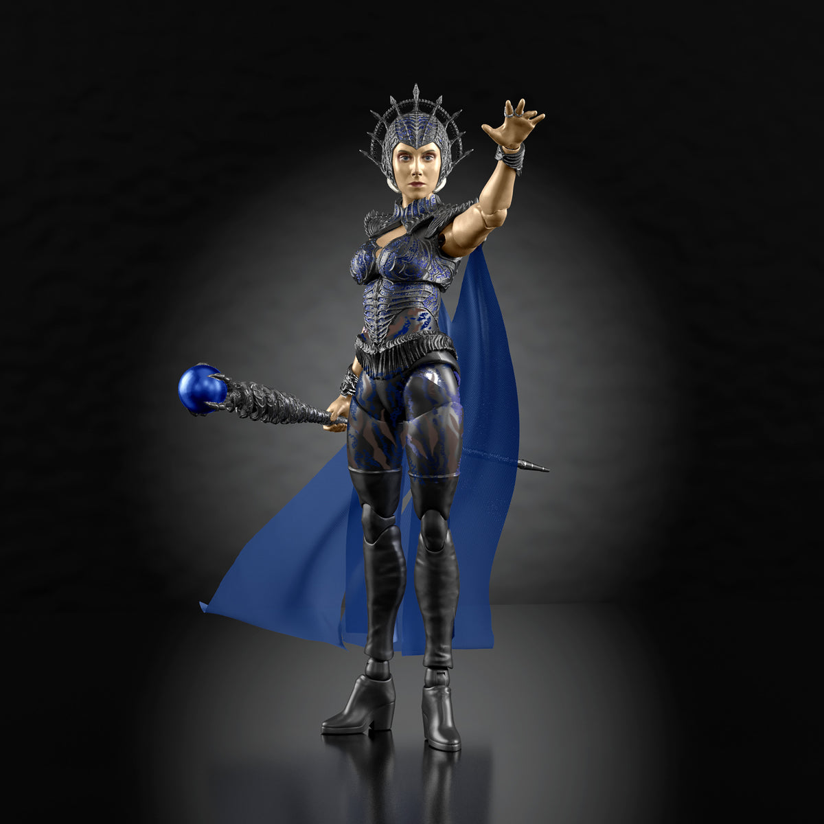 Evil-Lyn MOTU Chronicles 6.5-Inch Figure — Side View with Cape and Staff