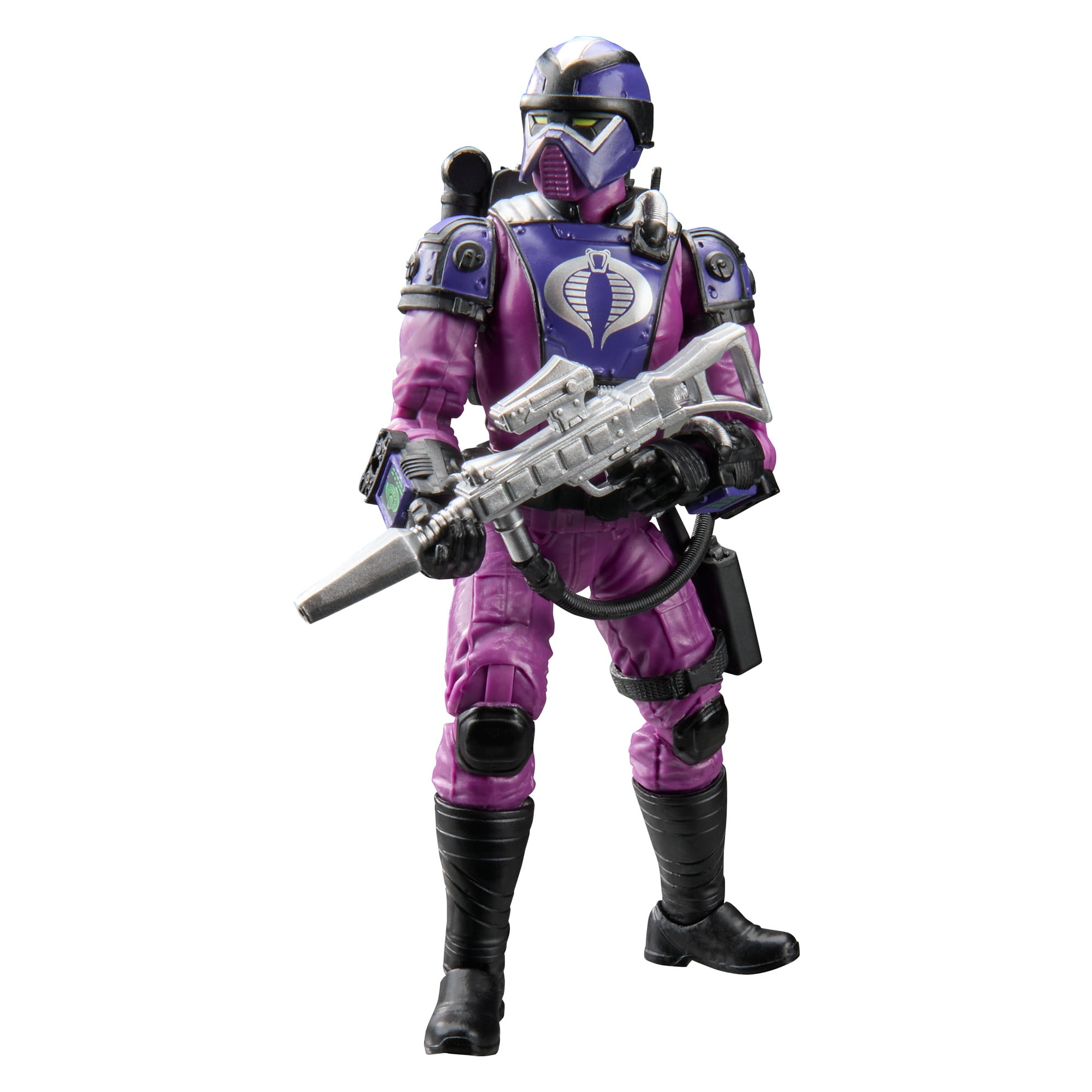 Techno-Viper G.I. Joe Classified Retro 6-Inch Figure — Front View Holding Plasma Rifle with Cobra Chest Armor