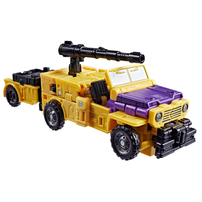 Swindle Age of the Primes Voyager 6.5-Inch Figure — Vehicle Mode Side View Military Jeep with Cannon