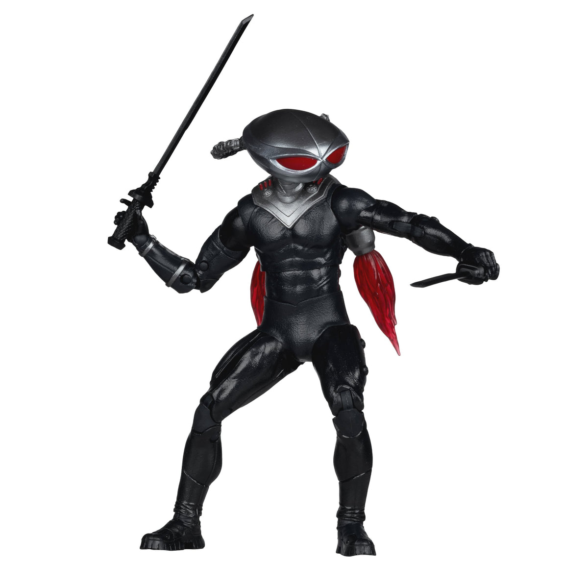 Black Manta DC Multiverse 7-Inch Figure — Front View Out of Box Dual-Wielding Swords